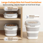 Dog Food Storage Container With Wheels, Collapsible Pet Food Storage Container With Clear Window, Measuring Cup & Scoop, BPA Free Cat Food Container For Rice, Flour, Grain, Bird Seed