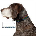 Plastic Clip Collar - Checker Black/Neon Rainbow