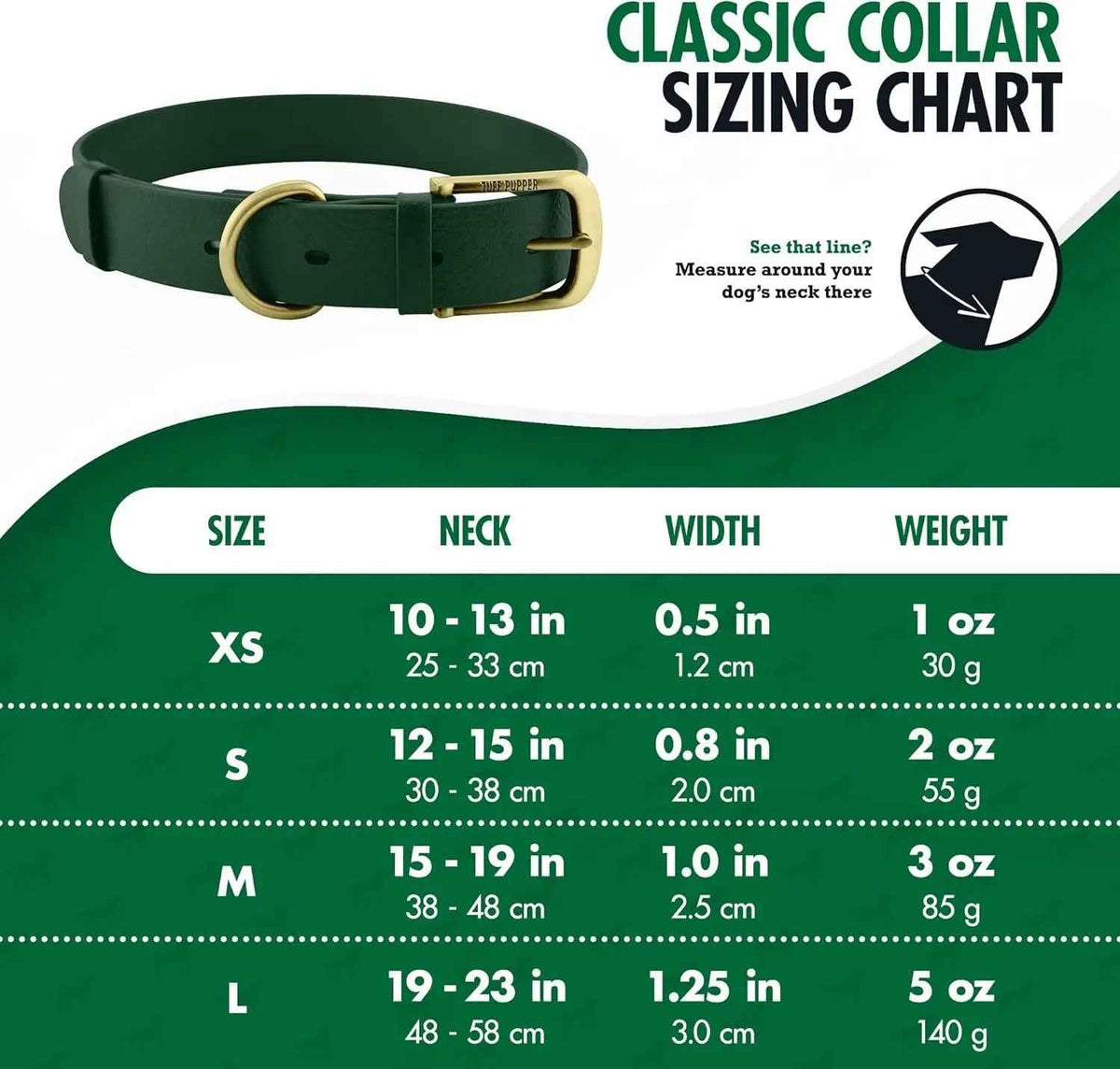 Heavy-Duty Waterproof Dog Collar, Metal Buckle, Odor-Proof