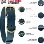 Heavy-Duty Waterproof Dog Collar, Metal Buckle, Odor-Proof