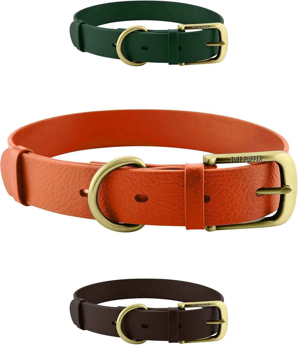 Heavy-Duty Waterproof Dog Collar, Metal Buckle, Odor-Proof