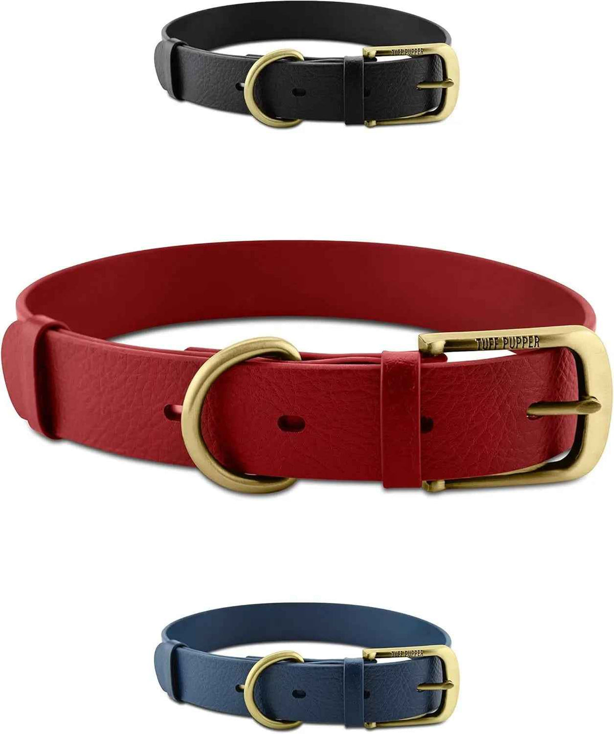 Heavy-Duty Waterproof Dog Collar, Metal Buckle, Odor-Proof