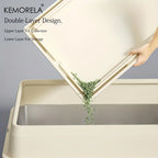 KEMORELA Stainless Steel Cat Litter Box with Lid | Enclosed High-Sided