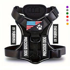 Service Dog Harness, Reflective Dog Vest Harness with 5 PCS Patches, Adjustable Soft Oxford Pet Harness, Inner Layer Mesh, Easy