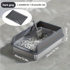 KEMORELA Stainless Steel Cat Litter Box with Lid | Enclosed High-Sided