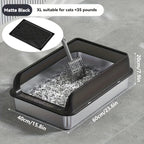 KEMORELA Stainless Steel Cat Litter Box with Lid | Enclosed High-Sided