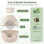Smart Plant Cat Litter Box with Electronic Odor Removal & Sterilization-Beige
