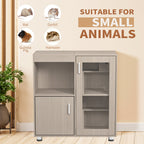 4-Tier Wooden Hamster Cage with Storage Cabinet and Acrylic Windows for Guinea Pigs and Chinchillas