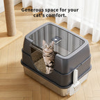 Galaxy stainless steel cat litter box, sturdy, durable, easy to clean, odorless, non stick to sand, a choice for cross-border quality
