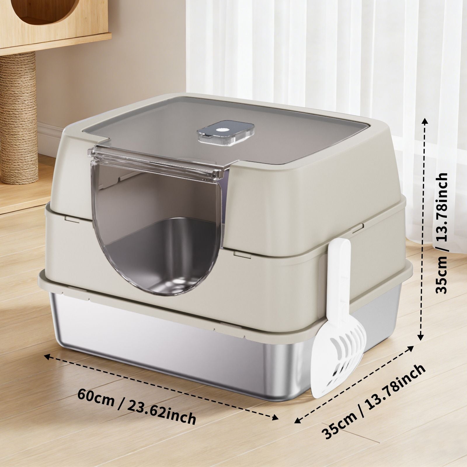 Galaxy stainless steel cat litter box, sturdy, durable, easy to clean, odorless, non stick to sand, a choice for cross-border quality