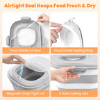 Dog Food Storage Container With Wheels, Collapsible Pet Food Storage Container With Clear Window, Measuring Cup & Scoop, BPA Free Cat Food Container For Rice, Flour, Grain, Bird Seed