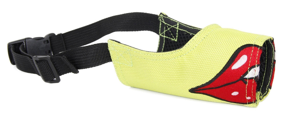Pet Life ® 'Funimation' Animated Nylon Mesh Protective Travel Anti-Bark Dog Muzzle